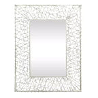 Metal Ribbon Wall Mirror Silver - Olivia & May: Large Industrial Style, Rectangular Shape, No Assembly Required