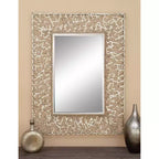 Miroir mural ruban métal argent - Grand style industriel, forme rectangulaire, aucun assemblage requis