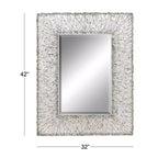 Miroir mural ruban métal argent - Grand style industriel, forme rectangulaire, aucun assemblage requis