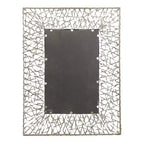 Miroir mural ruban métal argent - Grand style industriel, forme rectangulaire, aucun assemblage requis