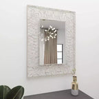 Miroir mural ruban métal argent - Grand style industriel, forme rectangulaire, aucun assemblage requis