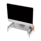 Support d'écran, rehausseur d'ordinateur portable ventilé, organisateur de bureau, rangement latéral, maille métallique, 50,8 cm L x 29,2 cm l x 14 cm H, argent