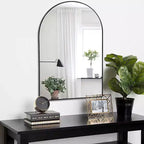 Miroir mural décoratif en métal 20x30 encadré et cintré pour mur noir