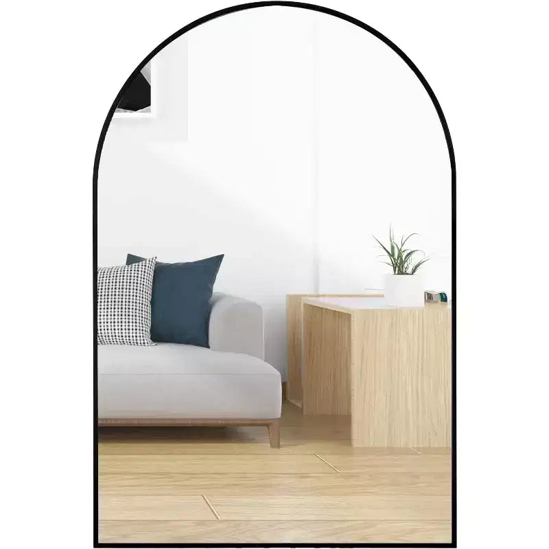 Miroir mural décoratif en métal 20x30 encadré et cintré pour mur noir