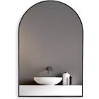 Miroir mural décoratif en métal 20x30 encadré et cintré pour mur noir