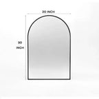 Miroir mural décoratif en métal 20x30 encadré et cintré pour mur noir