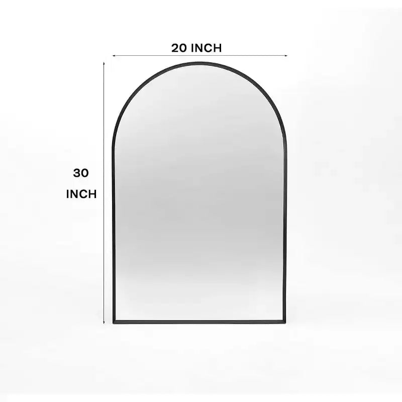 Miroir mural décoratif en métal 20x30 encadré et cintré pour mur noir