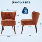 Chaise moderne sans accoudoirs – Revêtement en velours doux avec pieds en bois (plusieurs coloris)