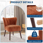Chaise moderne sans accoudoirs – Revêtement en velours doux avec pieds en bois (plusieurs coloris)