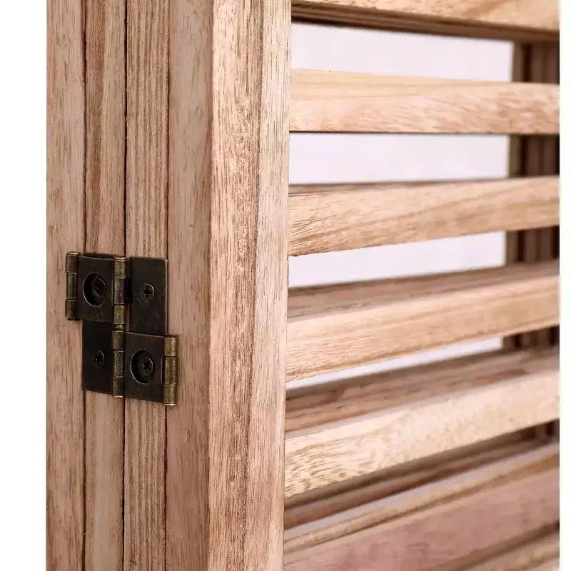 Paravent 4 Panneaux en Bois Massif Naturel 55,2x65