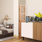 Paravent 4 Panneaux en Bois Massif Naturel 55,2x65