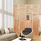 Paravent 4 Panneaux en Bois Massif Naturel 55,2x65