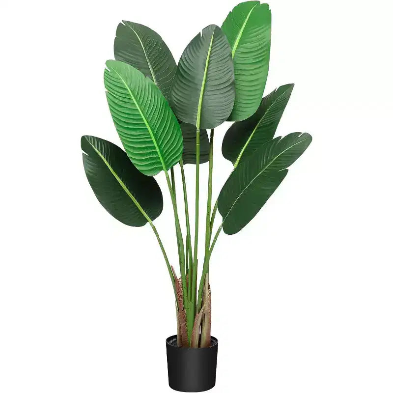 Acekool 48 Birds of Paradise Plant - Realistic Faux Banana Leaf Tree with Pot