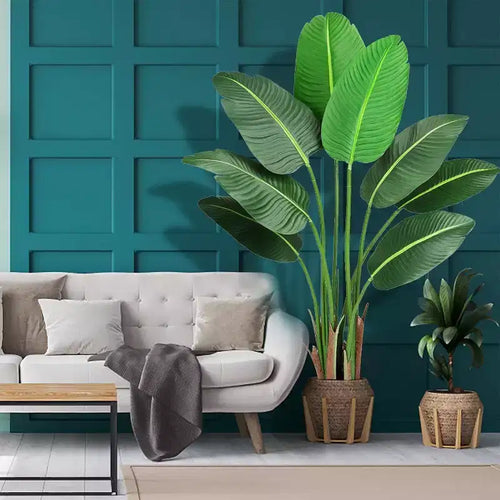 Plante de paradisier 48 - Arbre artificiel réaliste à feuilles de bananier avec pot