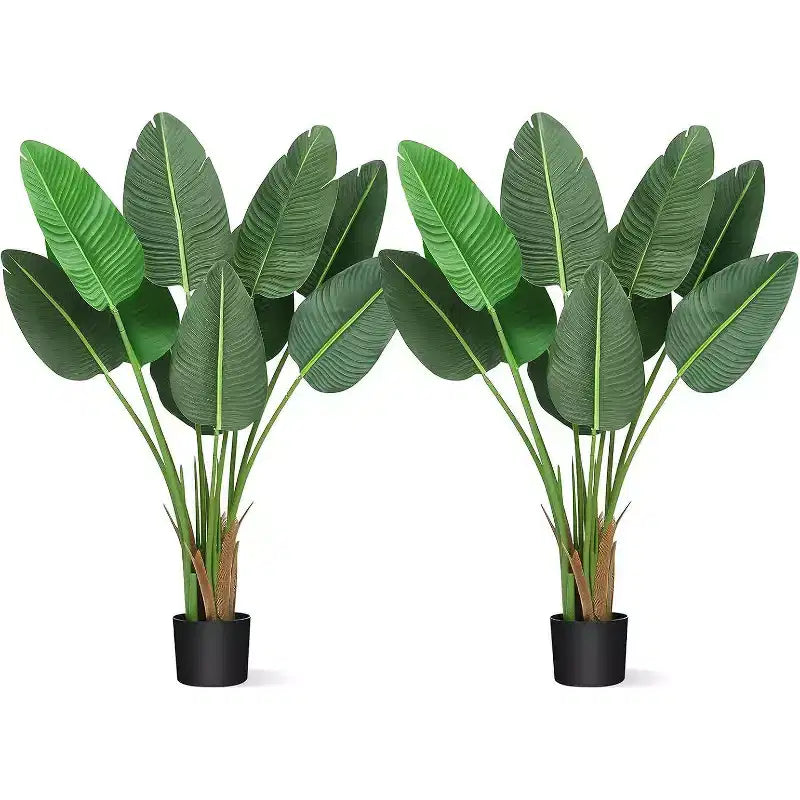 Plante de paradisier 48 - Arbre artificiel réaliste à feuilles de bananier avec pot