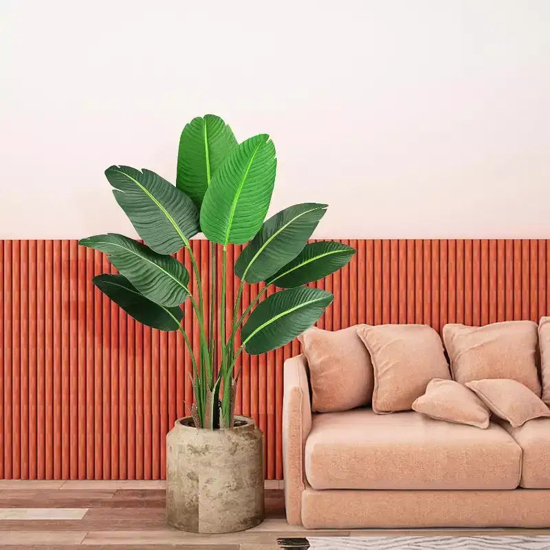 Plante de paradisier 48 - Arbre artificiel réaliste à feuilles de bananier avec pot