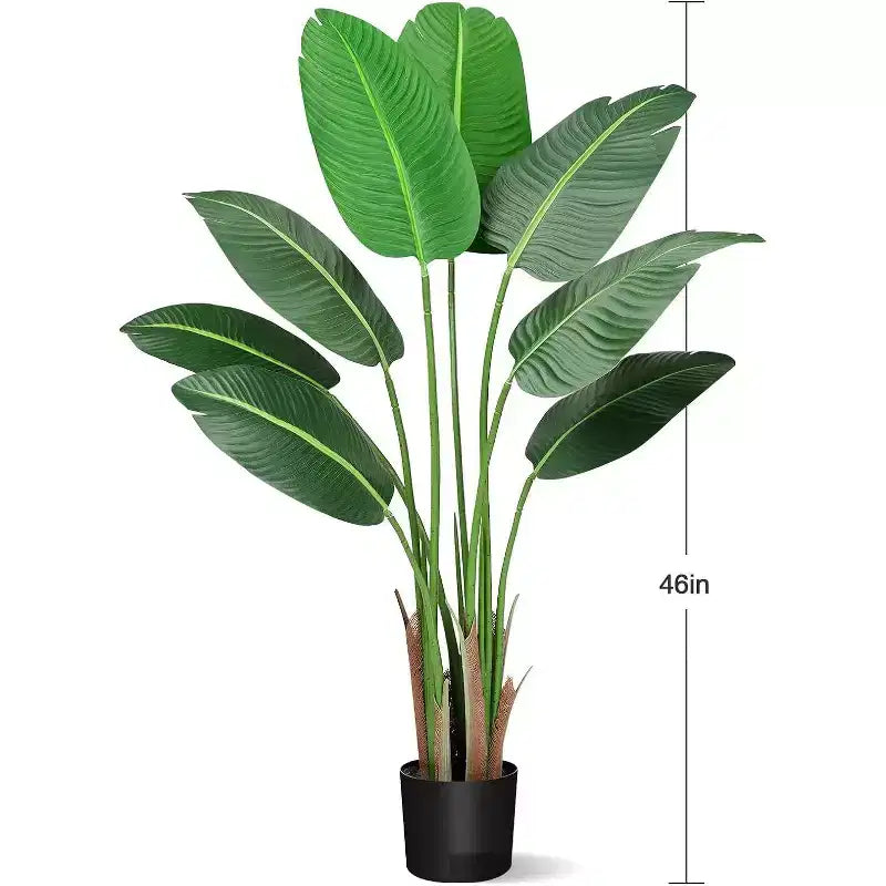 Plante de paradisier 48 - Arbre artificiel réaliste à feuilles de bananier avec pot