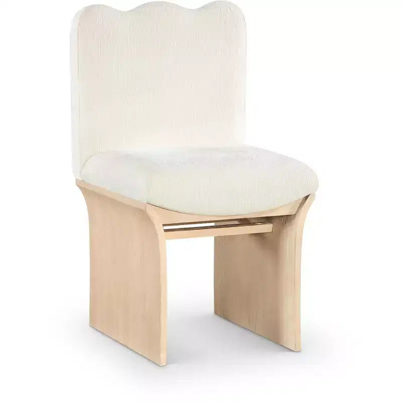 Meridina Furniture,Shaw Cream Chenille Fabric Upholstered Dining Chair