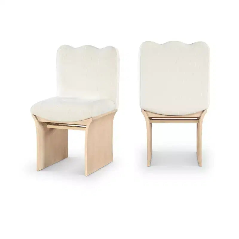 Chaise de salle à manger Shaw en tissu chenille crème