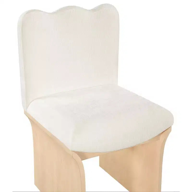 Chaise de salle à manger Shaw en tissu chenille crème