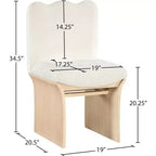Chaise de salle à manger Shaw en tissu chenille crème