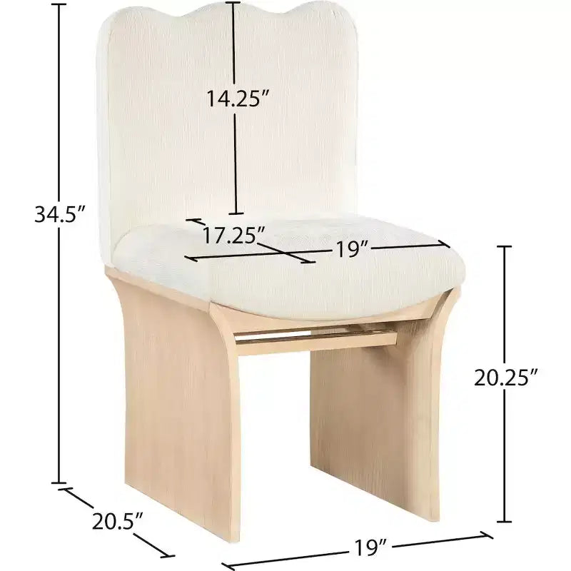 Chaise de salle à manger Shaw en tissu chenille crème