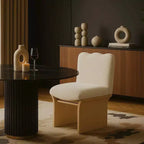 Chaise de salle à manger Shaw en tissu chenille crème