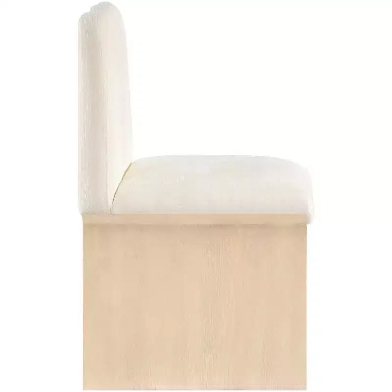 Chaise de salle à manger Shaw en tissu chenille crème
