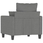 Fauteuil-canapé 1 place moderne, tissu gris foncé, très confortable, châssis robuste et stable, assise rembourrée et épaisse, design simple et élégant