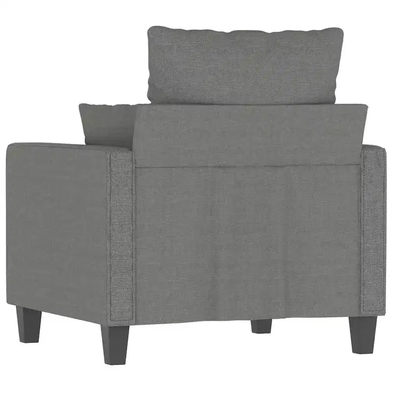 Fauteuil-canapé 1 place moderne, tissu gris foncé, très confortable, châssis robuste et stable, assise rembourrée et épaisse, design simple et élégant