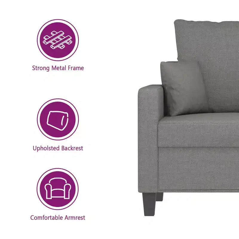 Fauteuil-canapé 1 place moderne, tissu gris foncé, très confortable, châssis robuste et stable, assise rembourrée et épaisse, design simple et élégant