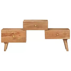 Meuble TV en bois d'acacia massif miel, meuble TV rectangulaire moyen