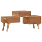 Meuble TV en bois d'acacia massif miel, meuble TV rectangulaire moyen