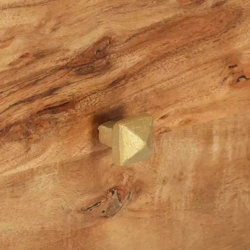Meuble TV en bois d'acacia massif miel, meuble TV rectangulaire moyen