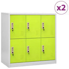 Casier en métal gris clair et vert moyen