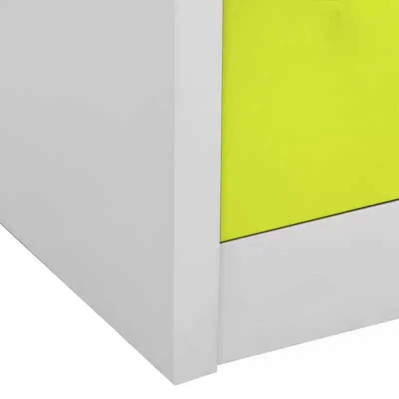 Casier en métal gris clair et vert moyen