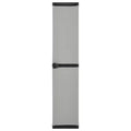 vidaXL Durable PVC and PP Garden Storage Cabinet with Three Shelves for Organized Storage in Patio, Balcony, or Garage - Gray & Black