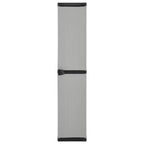 vidaXL Durable PVC and PP Garden Storage Cabinet with Three Shelves for Organized Storage in Patio, Balcony, or Garage - Gray & Black