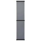 Armoire de rangement de jardin durable en PVC et PP avec trois étagères pour un rangement organisé sur la terrasse, le balcon ou dans le garage - Gris et noir