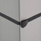 Armoire de rangement de jardin durable en PVC et PP avec trois étagères pour un rangement organisé sur la terrasse, le balcon ou dans le garage - Gris et noir