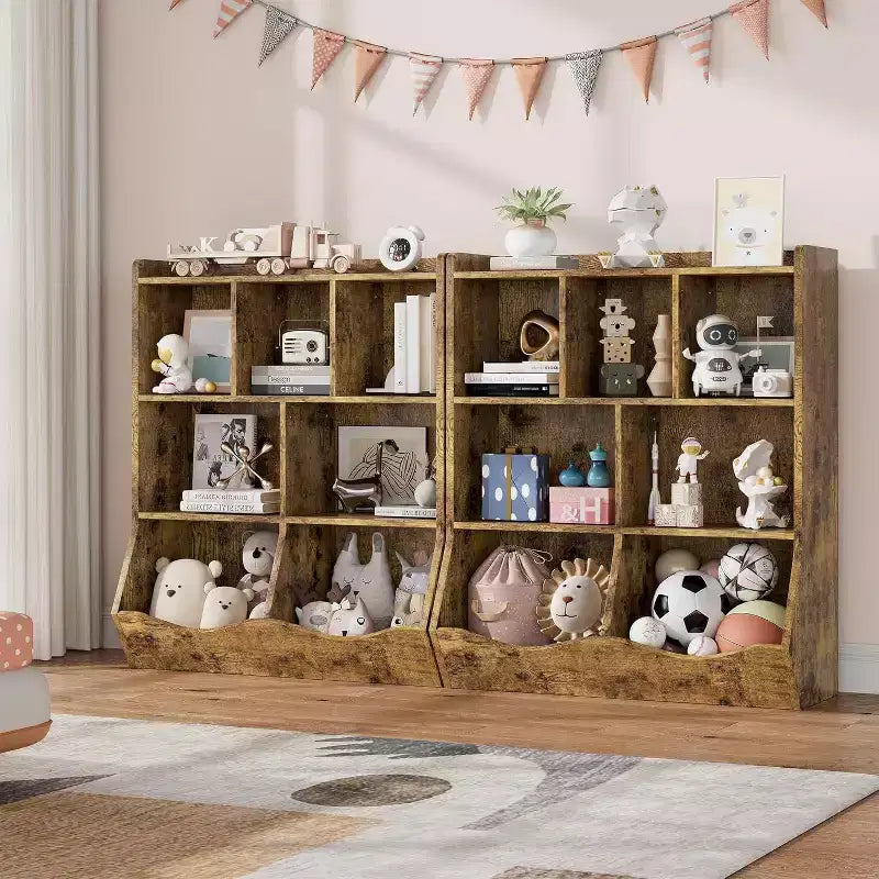 Meuble de Rangement Blanc pour Jouets, Étagère à Livres 3 Niveaux pour Enfants avec Organiseur à Casiers, Compartiments Ouverts et Bacs Inclinables pour Chambre ou Salle de Jeux