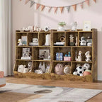 Meuble de Rangement Blanc pour Jouets, Étagère à Livres 3 Niveaux pour Enfants avec Organiseur à Casiers, Compartiments Ouverts et Bacs Inclinables pour Chambre ou Salle de Jeux