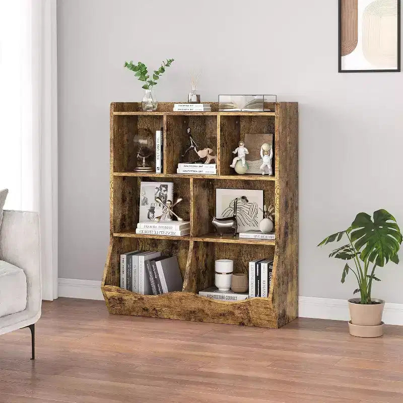 Meuble de Rangement Blanc pour Jouets, Étagère à Livres 3 Niveaux pour Enfants avec Organiseur à Casiers, Compartiments Ouverts et Bacs Inclinables pour Chambre ou Salle de Jeux