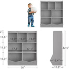 Meuble de Rangement Blanc pour Jouets, Étagère à Livres 3 Niveaux pour Enfants avec Organiseur à Casiers, Compartiments Ouverts et Bacs Inclinables pour Chambre ou Salle de Jeux
