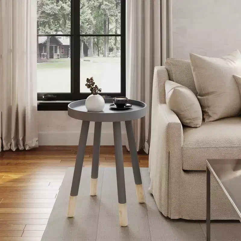 Table d'appoint ronde, meuble d'appoint moderne avec plateau pour boissons ou objets décoratifs, table d'appoint ou table de chevet