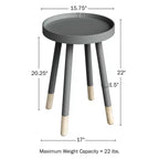 Table d'appoint ronde, meuble d'appoint moderne avec plateau pour boissons ou objets décoratifs, table d'appoint ou table de chevet