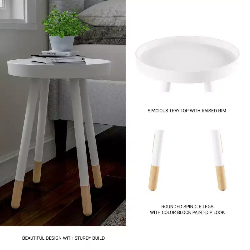 Table d'appoint ronde, meuble d'appoint moderne avec plateau pour boissons ou objets décoratifs, table d'appoint ou table de chevet