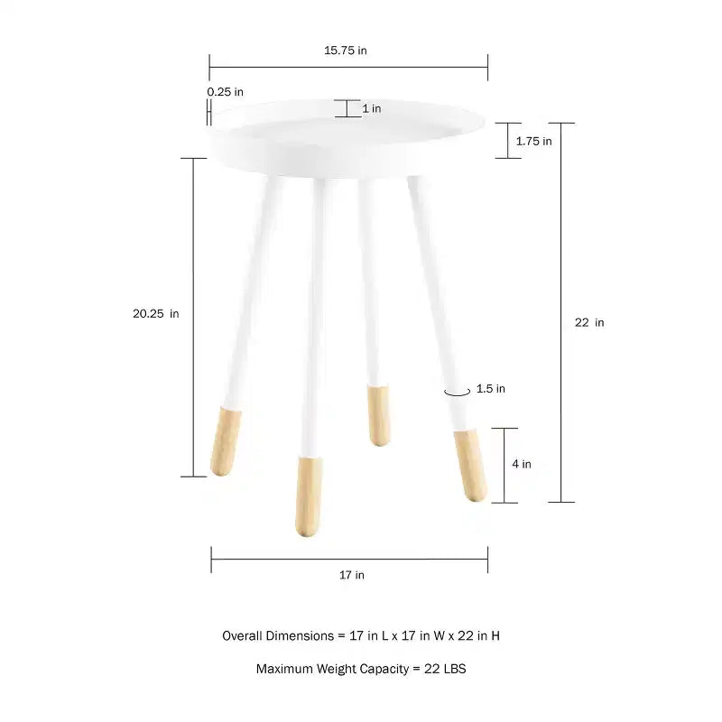 Table d'appoint ronde, meuble d'appoint moderne avec plateau pour boissons ou objets décoratifs, table d'appoint ou table de chevet