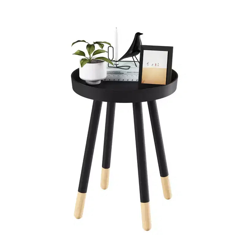 Table d'appoint ronde, meuble d'appoint moderne avec plateau pour boissons ou objets décoratifs, table d'appoint ou table de chevet
