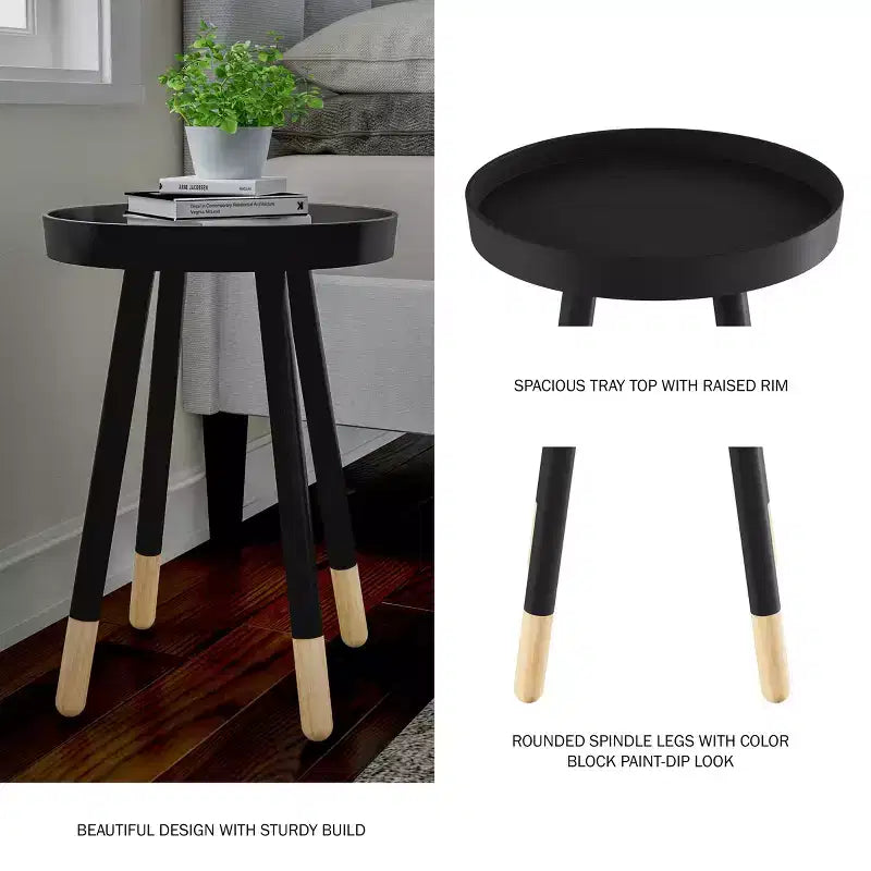 Table d'appoint ronde, meuble d'appoint moderne avec plateau pour boissons ou objets décoratifs, table d'appoint ou table de chevet